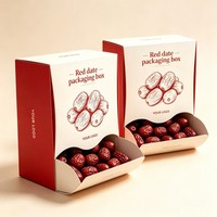 Boîte d'emballage personnalisée biodégradable pour dattes rouges, noix, pistaches, fruits secs, boîte cadeau en papier pour aliments