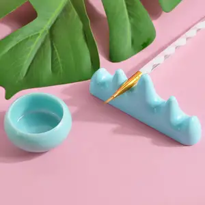 New Manicure Bowl Nail Pen Brush Washing Cleaning Cup Pen Holder Plastic Dappen Dish for Acrylic Nails