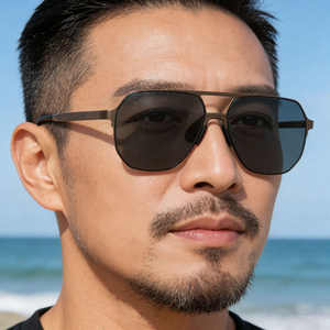 Lunettes de soleil polarisées pour homme Ks-3991, monture carrée, verres TAC UV400, monture en plastique et métal, couleur noire, pour usage extérieur - Product Image 5