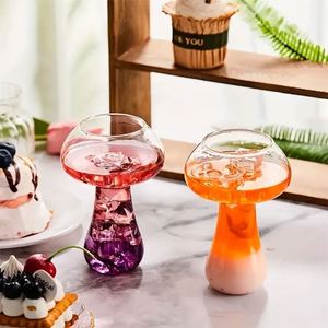 Cute Vintage Mushroom Shaped Cocktail Glass 250ml Boeosilicate Glass Clear Business Gift Wine & <b>Beer</b> Drinkware - Product Image 2
