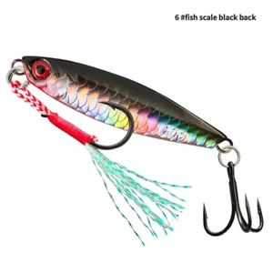 Señuelos de pesca de largo alcance con diseño de <span class=keywords><strong>escamas</strong></span> de pez, señuelos artificiales al por mayor, piezas de cebo de pescado desnudo, señuelos giratorios de placa de hierro - Product Image 6