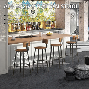 Muebles de Bar AM-5026-3 Ecológicos de Estilo Tradicional en Ratán y Madera Contrachapada para Hogar, Hotel, Sala de Estar, Dormitorio y Uso en Exteriores - Product Image 2