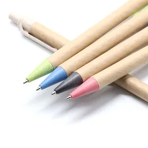 סיטונאי זול מחיר קידום מכירות צבעוני נייר ממוחזר כדור ידידותי לסביבת עט כדורי עט