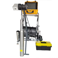 Chariot à double caméra 55 mm avec treuil électrique pour inspection de puits, caméra 360° 500 m, LED 12 pouces 800 600, garantie 1 an