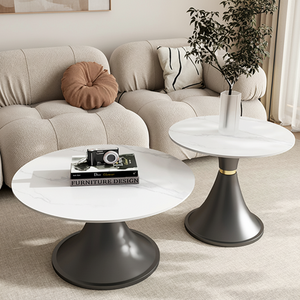 <span class=keywords><strong>Table</strong></span> basse en dalle de roche de haute qualité - Cadre en acier au carbone Utilisation multi-scènes pour salon Bureau Hôtel - Product Image 5