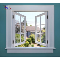 Ventana Francesa Abatible de PVC, Estilo Puerta Doble, Sin Montante Central, Amplio Espacio de Apertura, Doble Acristalamiento, para Jardín o Patio
