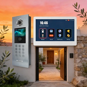 Vidéophone simple 10 pouces avec câblage CAT5E et interface tactile intuitive IP pour halls d'hôtel et étages d'hôtes - Product Image 1