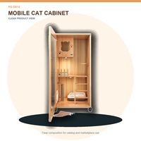 Gabinete de actividades para gatos de madera al por mayor con paneles de contrachapado o MDF acabados para proyectos comerciales y uso minorista