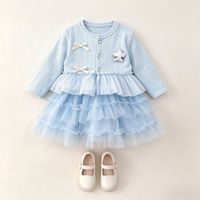Robe de princesse pour bébé fille à manches longues à volants superposés, robe de fête pour enfants d'automne