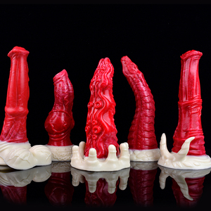 Hellfire serisi at horoz Tentacle yapay penis büyük düğüm köpek yapay penis hayvan silikon canavar yapay penis Anal Plug seks oyuncakları tedarikçisi toptan - Product Image 1