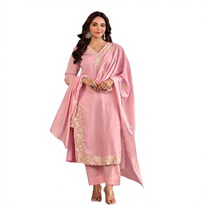 ชุด dupatta อินเทรนด์สำหรับผู้หญิงและเด็กผู้หญิงพิเศษปักด้วยชินอนแท้ - Product Image 1