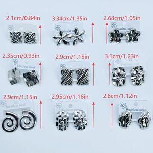 RINHOO Pendientes de Acero Inoxidable para Mujer, Impermeables, Simples, Irregulares, Color Plata, con Forma de Corazón, Hipoalergénicos, Joyería Geométrica de Metal - Product Image 4