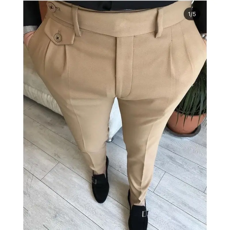 Alta Qualidade Slim Fit 1 Peça Só Mais Recente Elegantes Calças Formais Calça terno Dos Homens Dos Homens Calça Calças de Design