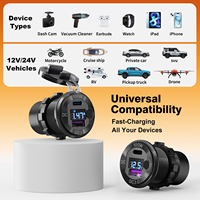 Chargeur de voiture USB-A 18W Type C PD100W Chargeur rapide Prise 12-24V Aluminium pour voitures Camions Prise USB Allume-cigare