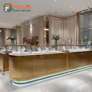 High Visibility Designer Jewelry Showcase Metal <b>Frame</b> Brand Store Glass Showcase - Product Image 1