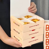 Magnifique design, 6 pièces de tartelettes aux œufs/macarons/cupcakes/desserts/chocolats avec impression de logo, papier carton blanc 350g