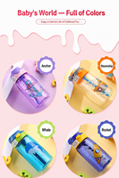 Niedliche Bedruckte BPA-freie Wiederverwendbare Sport-Trinkflasche mit Entenschnabel-Becher und Strohhalm aus Kunststoff für Kinder