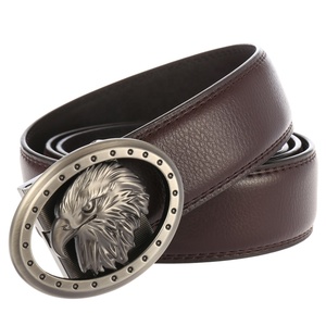 <span class=keywords><strong>Ceinture</strong></span> à cliquet automatique <span class=keywords><strong>en</strong></span> <span class=keywords><strong>cuir</strong></span> véritable <span class=keywords><strong>sans</strong></span> trous Eagle Western Buckle Cowhide Black Men Comfort Slide - Product Image 4