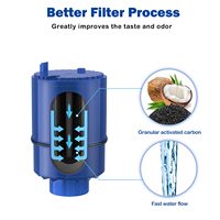Filtre de remplacement pour montage de robinet charbon actif en plastique naturel puissant personnalisé fourni bidons d'eau en plastique anglais NSF