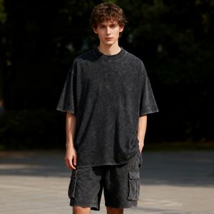 เสื้อยืดผู้ชายแขนสั้นทรงโอเวอร์ไซส์ รุ่น TKAN583D ผ้าคอตตอน 100% หนานุ่ม คุณภาพสูง สไตล์วินเทจ ล้างสีแบบแอซิดวอช แฟชั่นสตรีทแวร์ - Product Image 1