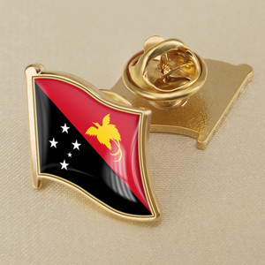 Papua nuova bandiera della Guinea spille con spille epossidiche di cristallo - Product Image 4
