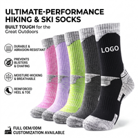 Chaussettes de ski thermiques personnalisées avec logo, respirantes, compressives, performantes, rembourrées, chaudes pour l'hiver, pour hommes et femmes, pour les sports de plein air, le snowboard