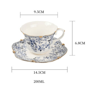 Ensemble tasse et soucoupe à café floral en céramique française, style luxe léger, pour thé de l'après-midi, vaisselle vintage européenne exquise - Product Image 4