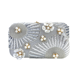 Women Fashion Classic Elegant Beaded Chain Shoulder Clutch Evening Wedding <b>Handbag</b> Colorful Rhinestone Glitter <b>Sequin</b> Flower - Product Image 4