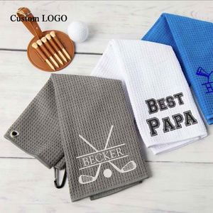 Serviettes de golf en microfibre à texture gaufrée avec logo personnalisé - Cadeaux sportifs promotionnels pour adultes - Product Image 1