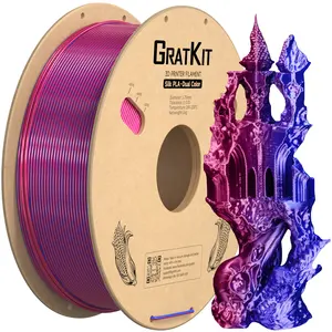 Gratkit整洁缠绕印刷无缠结3d打印机丝聚乳酸长丝1.75毫米塑料棒用于FDM印刷