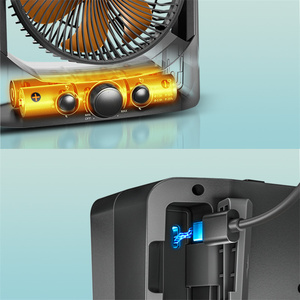 Ventilador de Mesa Elétrico Mini com Luz LED Recarregável de 8 Polegadas e 20000mAh, Função de Temporizador e Ventilação Ajustável - Product Image 3