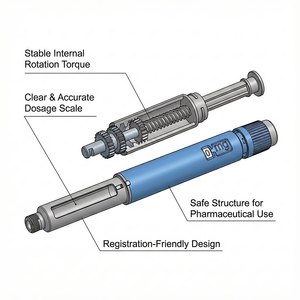 Stylo injecteur automatique à dose réglable jetable OEM ODM en stock, stylo à insuline portable pour soins à domicile avec affichage clair de la dose - Product Image 3