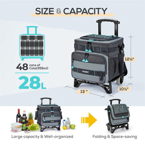 Collapsible Detachable Pull Rod Ice Pack Waterproof <b>Trolley</b> Thermal Insulated Refrigerated <b>Camping</b> Outdoor Picnic Portable Food - Product Image 2