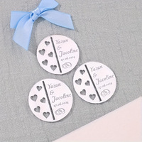 Nouveau pendentif rond en acrylique pour verre à vin, plaque nominative personnalisée pour mariage, miroir, carte de table rouge, fabriqué en Chine