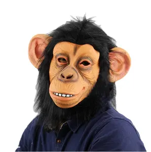 Maschera classica per scimmia di Halloween maschera per testa di Gorilla realistica in lattice di King Kong animale