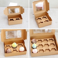 Boîte Coulissante Transparente pour Pâtisseries, Donuts, Pains, Mini-Cupcakes et Muffins avec Fenêtre Claire – 1, 2, 4, 6, 8, 12 Cavités