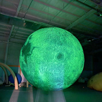 Ballon publicitaire gonflable géant de 5 m avec éclairage LED étanche, modèle lune pour décoration publicitaire