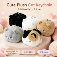 Plüsch-Katzen-Schlüsselanhänger Weicher Kunstfell-Anhänger Niedlicher Katzenanhänger Taschencharme Münzbeutel Schlüsselring Accessoire für Katzenliebhaber