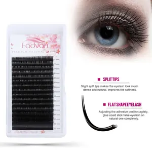 Lashes FADVAN Elipse Plana Curto Macio Split-Dicas Falso Extensão Dos Cílios Individuais Cílios Postiços Natureza Elipse Plana