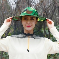 Nouveau chapeau anti-abeilles multicolore camouflage avec double anneau en acier, outil d'apiculture