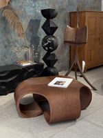 Table basse en bois massif artisanale de luxe, meubles d'art faits à la main, décoration d'intérieur