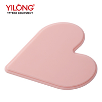 Yilong Peau d'entraînement en silicone pur à 100% en forme de cœur, vierge, pour tatouage, microblading et maquillage, épaisseur 15,62 mm, pratique