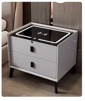 Table de chevet intelligente, meuble de chambre à coucher, chargeur USB sans fil, commode de rangement, haut-parleur intelligent, table de chevet