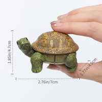 ROOGO Figurine réaliste de tortue en résine, faite à la main, peinte à la main, résistante aux intempéries, ornement pour pot de plante suspendu