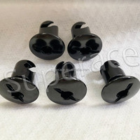 Fixations Dzus à quart de tour en aluminium noir sous-coupe de 7/16 po, à tête à clé Allen fendue, pour châssis de voiture de course Midget Sprint