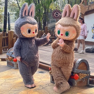 MOQ 1個カスタムぬいぐるみ人形面白い漫画Labubuジモ着用マスコットコスチューム面白いハロウィーンパフォーマンス衣装