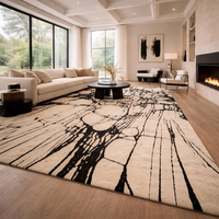 Tapis décoratif fait main à poils longs, noué à la main, en laine 100% Nouvelle-Zélande, style Oushak, de luxe, pour chambre à coucher, vente en gros, directement de l'usine, nouveauté très demandée