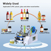 Machine d'étiquetage semi-automatique PVC OPP BOPP pour bouteilles rondes, canettes de bière, tubes, autocollants, bouteilles en plastique, machine d'impression d'étiquettes