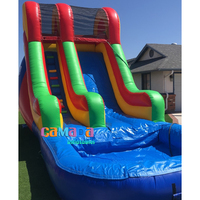 Glissières d'eau gonflables extérieures faites sur commande d'usine pour le château de videur d'arrière-cour de partie de l'enfant avec la piscine pour des occasions à la maison