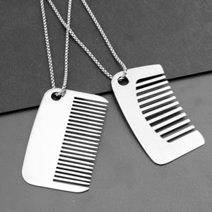 Yeni cilalı titanyum çelik tarak kolye uzun ışık lüks paslanmaz çelik zincir ile bir High-end hissediyorum. - Product Image 2